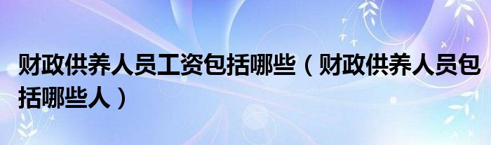 财政供养人员工资包括哪些(财政供养人员包括哪些人)