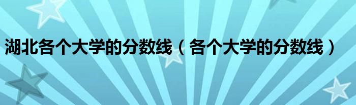 湖北各个大学的分数线(各个大学的分数线)