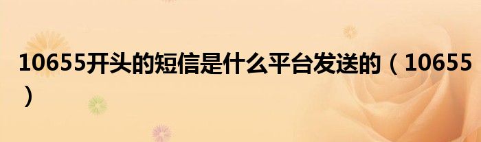 10655开头的短信是什么平台发送的(10655)