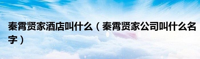 秦霄贤家酒店叫什么(秦霄贤家公司叫什么名字)