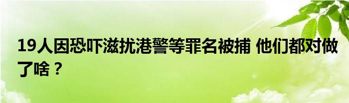 19人因恐吓滋扰港警等罪名被捕 他们都对做了啥?
