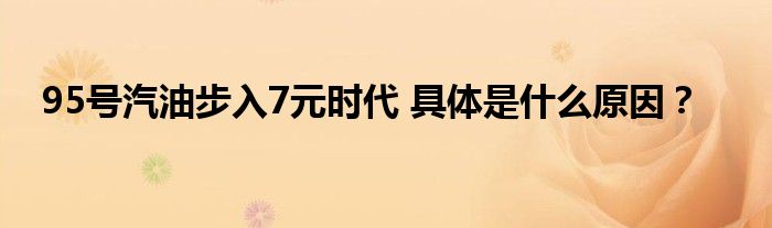 95号汽油步入7元时代 具体是什么原因？