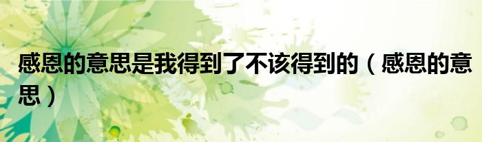 感恩的意思是我得到了不该得到的（感恩的意思）