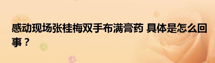 感动现场张桂梅双手布满膏药 具体是怎么回事?