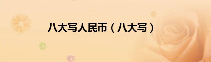 八大写人民币（八大写）