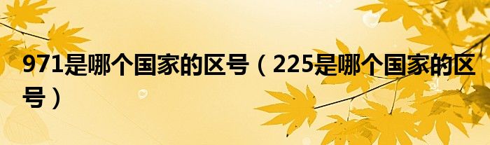 971是哪个国家的区号(225是哪个国家的区号)