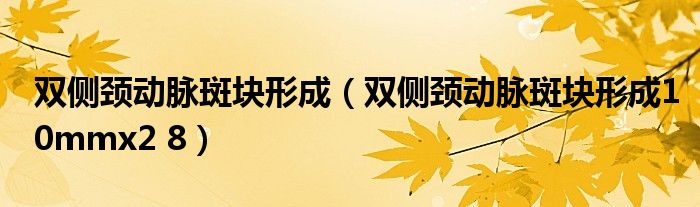 双侧颈动脉斑块形成(双侧颈动脉斑块形成10mmx2 8)