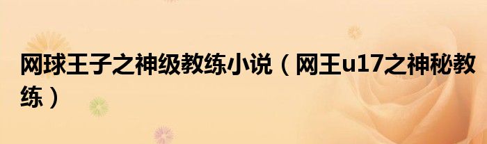 网球王子之神级教练小说(网王u17之神秘教练)