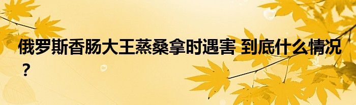 俄罗斯香肠大王蒸桑拿时遇害 到底什么情况?