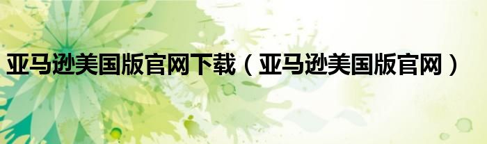 亚马逊美国版官网下载(亚马逊美国版官网)