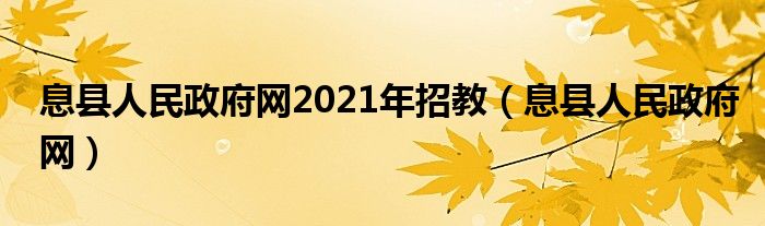 息县人民政府网2021年招教(息县人民政府网)
