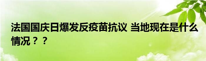 法国国庆日爆发反疫苗抗议 当地现在是什么情况??
