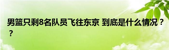 男篮只剩8名队员飞往东京 到底是什么情况??