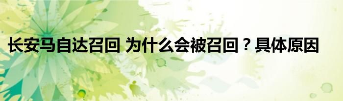 长安马自达召回 为什么会被召回?具体原因