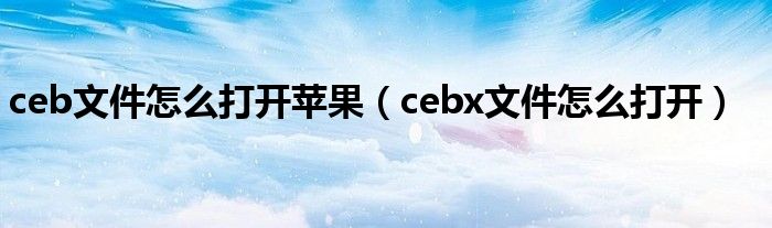 ceb文件怎么打开苹果(cebx文件怎么打开)
