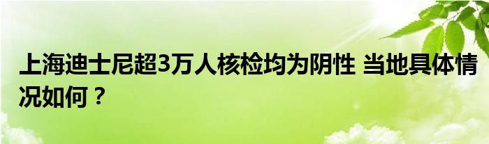 上海迪士尼超3万人核检均为阴性 当地具体情况如何?