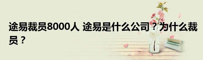 途易裁员8000人 途易是什么公司?为什么裁员?