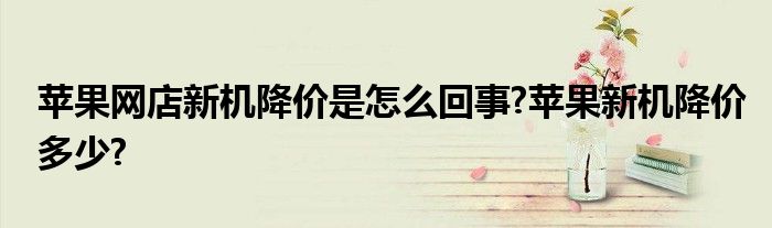 苹果网店新机降价是怎么回事?苹果新机降价多少?