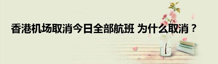香港机场取消今日全部航班 为什么取消?