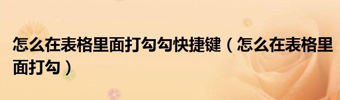 怎么在表格里面打勾勾快捷键(怎么在表格里面打勾)