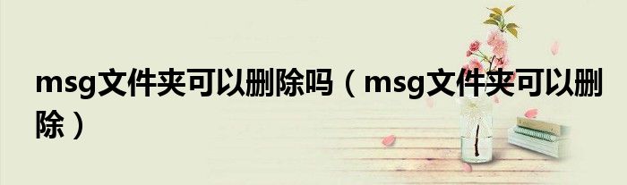 msg文件夹可以删除吗(msg文件夹可以删除)