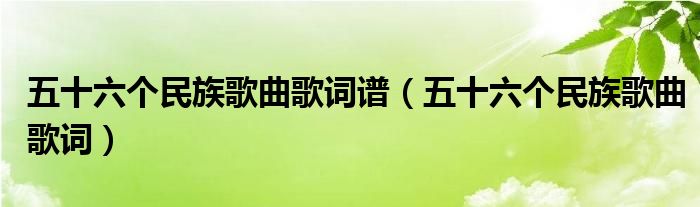 五十六个民族歌曲歌词谱(五十六个民族歌曲歌词)