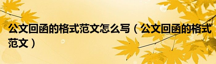 公文回函的格式范文怎么写(公文回函的格式范文)