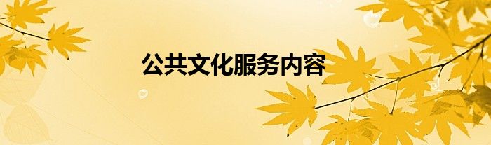 公共文化服务内容