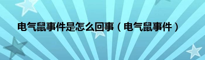 电气鼠事件是怎么回事(电气鼠事件)