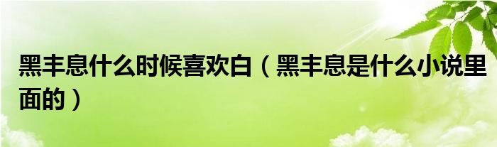 黑丰息什么时候喜欢白(黑丰息是什么小说里面的)