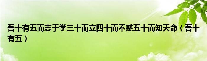 吾十有五而志于学三十而立四十而不惑五十而知天命(吾十有五)