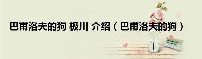 巴甫洛夫的狗 极川 介绍(巴甫洛夫的狗)