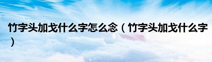竹字头加戈什么字怎么念(竹字头加戈什么字)