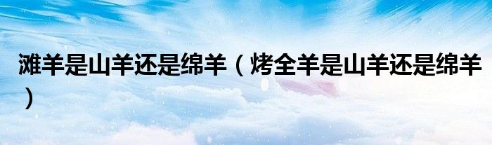 滩羊是山羊还是绵羊(烤全羊是山羊还是绵羊)