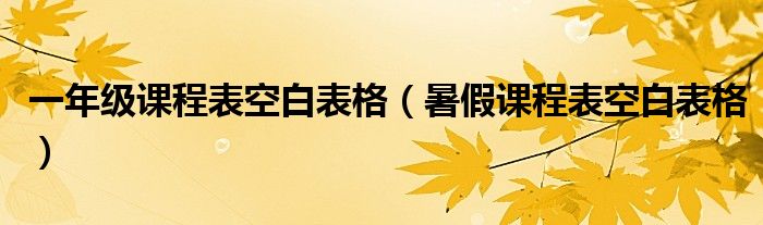 一年级课程表空白表格(暑假课程表空白表格)