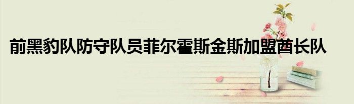前黑豹队防守队员菲尔霍斯金斯加盟酋长队