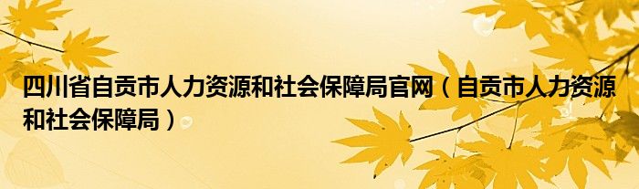 四川省自贡市人力资源和社会保障局官网(自贡市人力资源和社会保障局)