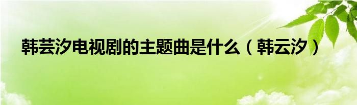 韩芸汐电视剧的主题曲是什么(韩云汐)