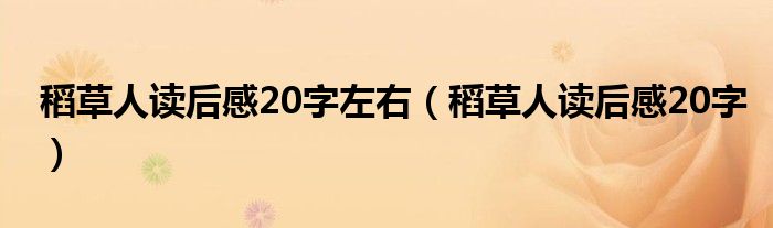 稻草人读后感20字左右(稻草人读后感20字)