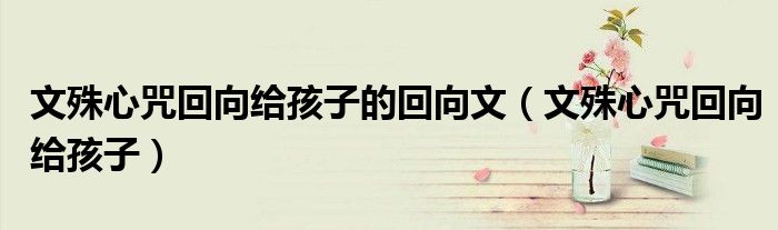 文殊心咒回向给孩子的回向文（文殊心咒回向给孩子）
