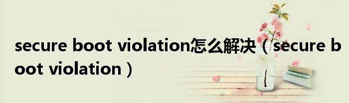 secure boot violation怎么解决(secure boot violation)