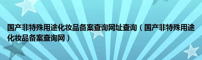 国产非特殊用途化妆品备案查询网址查询(国产非特殊用途化妆品备案查询网)
