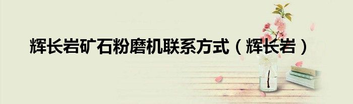辉长岩矿石粉磨机联系方式（辉长岩）