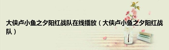 大侠卢小鱼之夕阳红战队在线播放(大侠卢小鱼之夕阳红战队)
