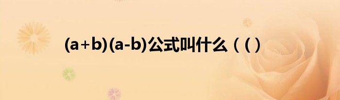 (a+b)(a-b)公式叫什么(()