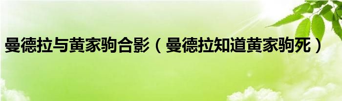 曼德拉与黄家驹合影(曼德拉知道黄家驹死)