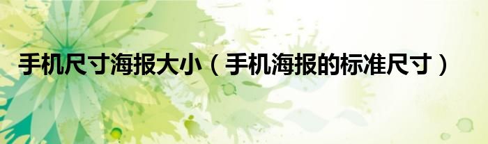 手机尺寸海报大小(手机海报的标准尺寸)