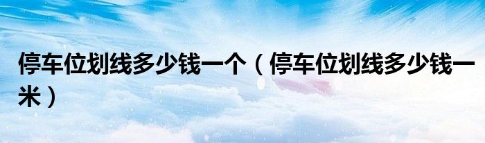 停车位划线多少钱一个(停车位划线多少钱一米)