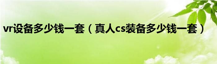 vr设备多少钱一套(真人cs装备多少钱一套)