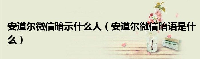 安道尔微信暗示什么人(安道尔微信暗语是什么)